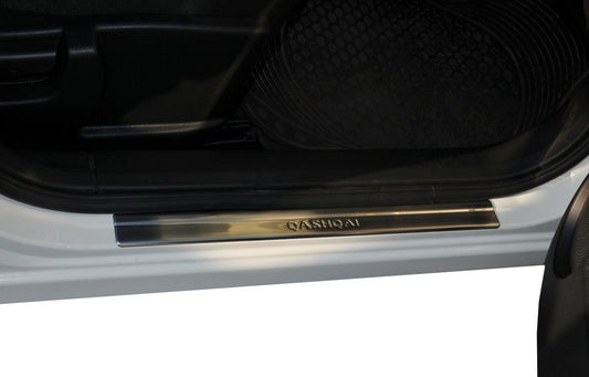 Door Sill Covers (Omsa, 4 pcs, Stainless Steel) for Nissan Qashqai 2007-2010 - image 1