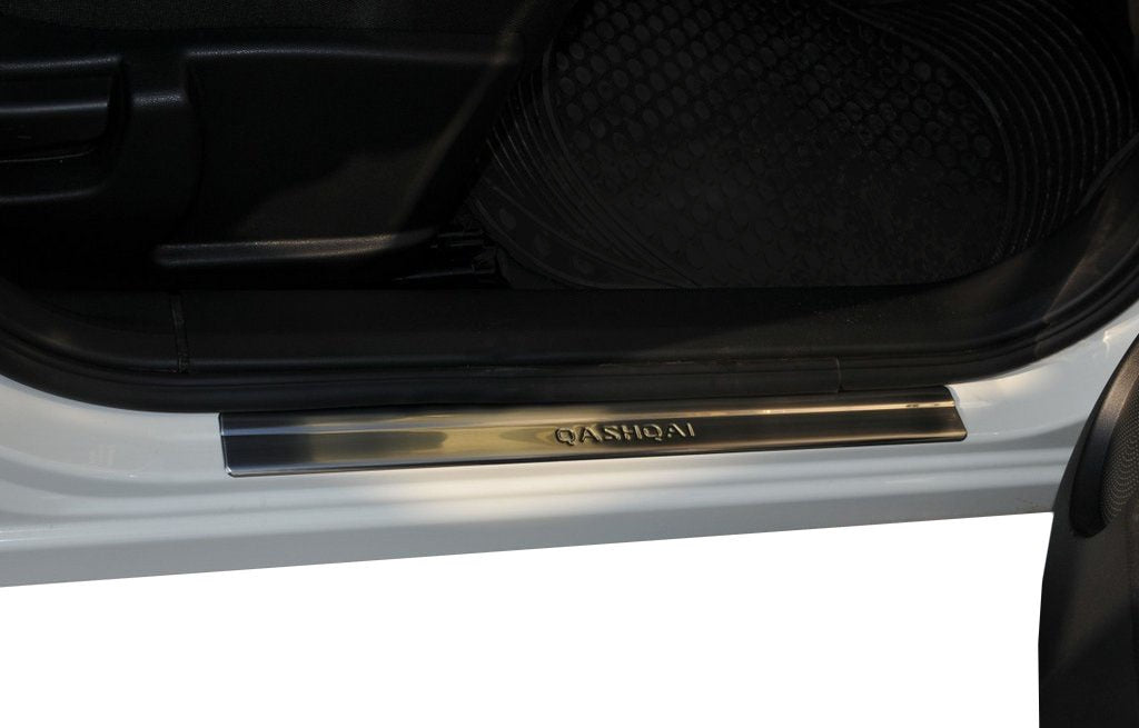 Door Sill Covers (Omsa, 4 pcs, Stainless Steel) for Nissan Qashqai 2007-2010 - image 1