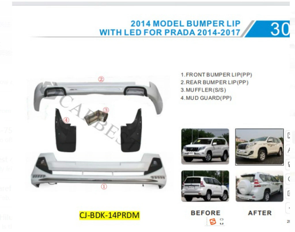 Luxury front and rear bumper covers (2013-2017) for Toyota Land Cruiser Prado 150 - image 28