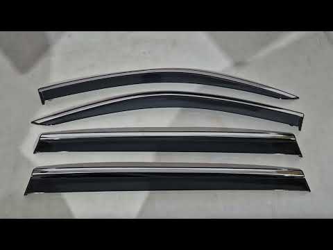 Window Deflectors with Chrome Trim Niken Luxury (4 pcs) for Mercedes GL/GLS сlass X166 2012-2019 - video 1