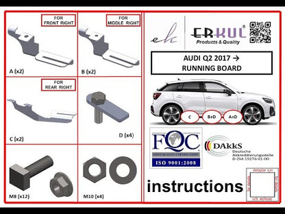 Mounting brackets for side steps for Audi Q2 2016- - video 1