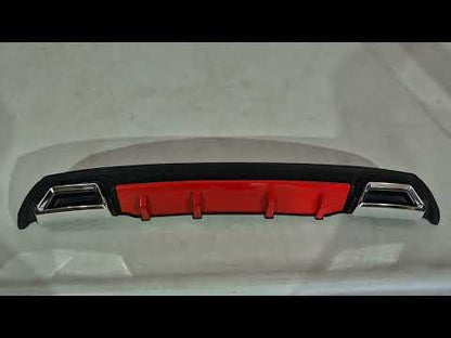 Universal rear diffuser DPT V-5 (ABS) (red + black gloss) - image 1