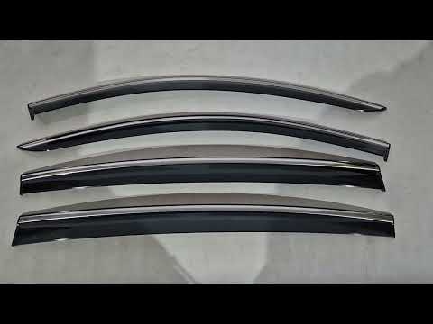 Window Deflectors with Chrome Trim HB (4 pcs, Niken) for Renault Sandero 2013-2022 - video 1