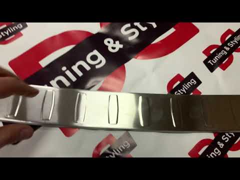 Rear bumper protector stainless steel (Carmos) for Volkswagen Tiguan 2016-2023 - video 1