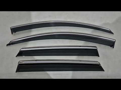Window Deflectors with Chrome Trim Niken Luxury (4 pcs) for Renault Kadjar 2015-2022 - video 1