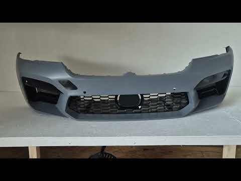 Front bumper in M5 F90 style (for 2021+) for BMW 5 Series G30/G31 2017-2023 - video 1