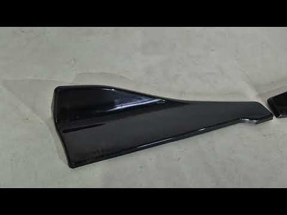 Universal Flap Side Skirt Extensions Type-B (2 pcs, Gloss Black, ABS Plastic) - video 1