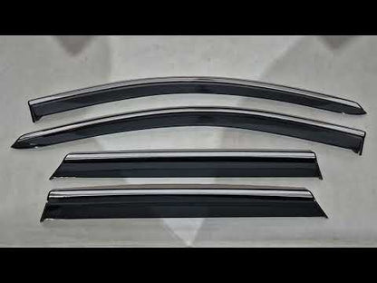 Window deflectors with chrome trim (Niken, 4 pcs) for Nissan Qashqai 2014-2021 - video 1