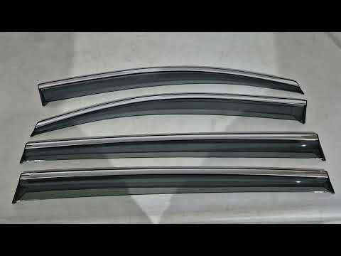 Window Deflectors with Chrome Trim Niken Luxury (4 pcs) for Volkswagen Touran 2015- - video 1
