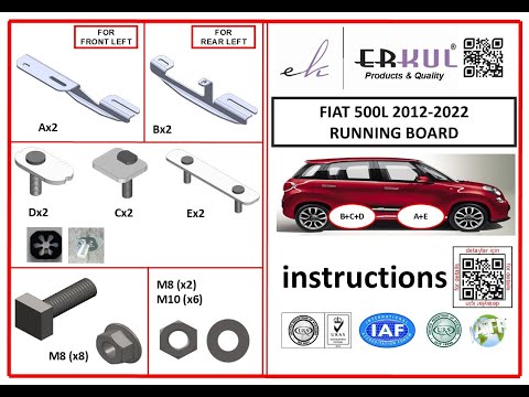 Side Steps Line (2 pcs, Aluminum) for Fiat 500/500L 2013-2022 - video 1