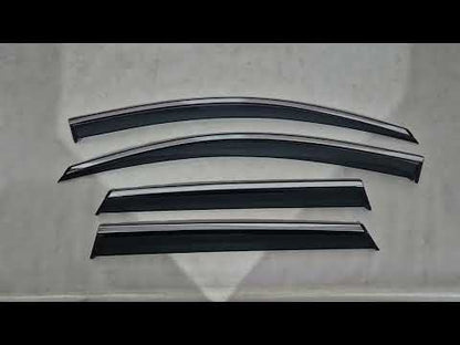 Window Deflectors with Chrome Trim Niken Luxury (2018-2022, 4 pcs) for Skoda Karoq 2018- - video 1