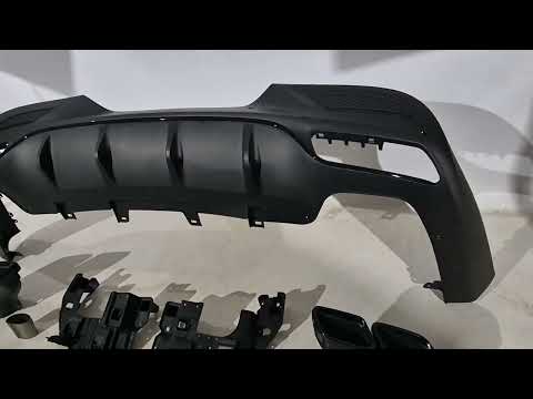 Rear diffuser with tips Black (GLE63 design) for Mercedes GLE coupe C292 2015-2019 - video 1