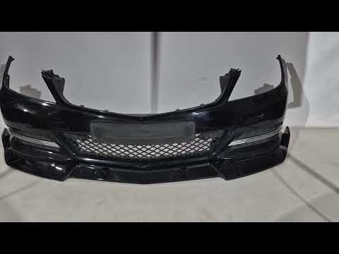 Front Bumper Lip DPT V1 (2011-2015, Gloss Black) for Mercedes C-class W204 2007-2015 - video 2