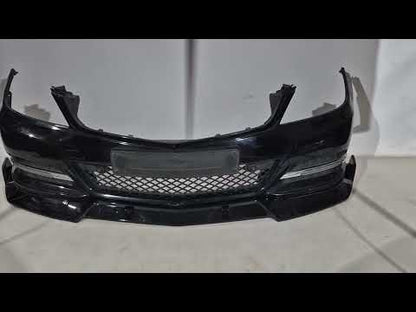 Front Bumper Lip DPT V1 (2011-2015, Gloss Black) for Mercedes C-class W204 2007-2015 - video 2