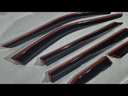 Window Deflectors with Chrome Trim Niken Luxury (6 pcs) for Honda CRV 2022- - video 1