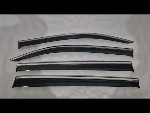Window Deflectors with Chrome Trim Niken Luxury (4 pcs) for Fiat Doblo III 2023- - video 1