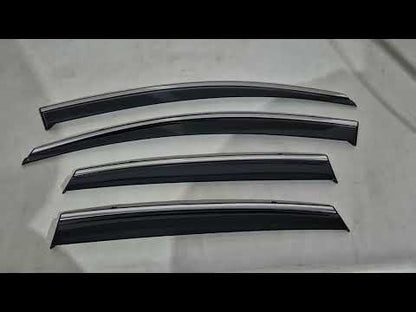 Window deflectors with chrome trim (4 pcs, Niken) for Honda CRV 2012-2016 - video 1