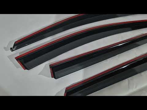 Window Deflectors with Chrome Trim Niken Luxury (4 pcs) for Opel Grandland X 2017- - video 1
