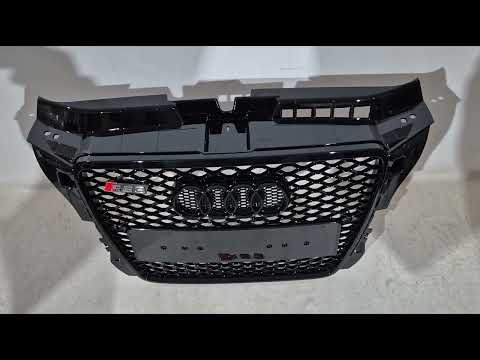 Front Grille RS-Style (2008-2012, black with chrome) for Audi A3 2003-2012 - video 1