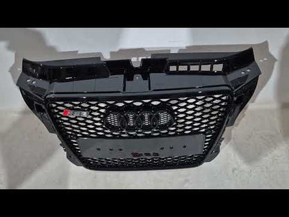 Front Grille RS-Style (2008-2012, black with chrome) for Audi A3 2003-2012 - video 1