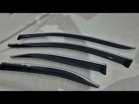 Window visors with chrome trim (USA, 4 pcs, HIC) for Toyota Camry 2006-2011 - video 1