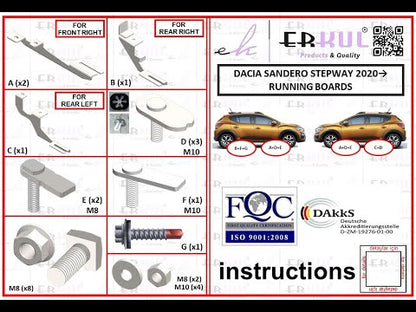 Side Steps Duru (2 pcs, Aluminum) for Dacia Sandero 2021- - video 1