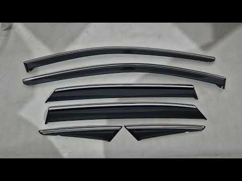 Window Deflectors with Chrome Trim Niken Luxury (6 pcs) for Nissan Qashqai 2021- - video 1
