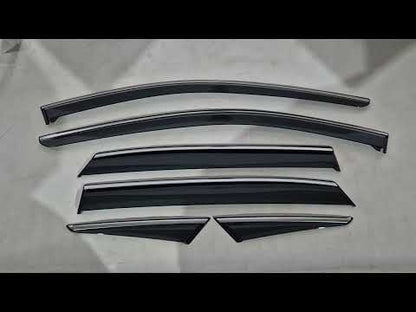 Window Deflectors with Chrome Trim Niken Luxury (6 pcs) for Nissan Qashqai 2021- - video 1