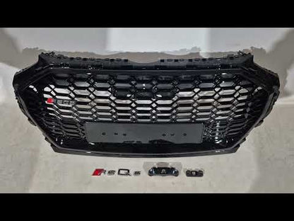 Front Grille RSQ-Style (2020-2025, black) for Audi Q5 2017-2025 - video 1