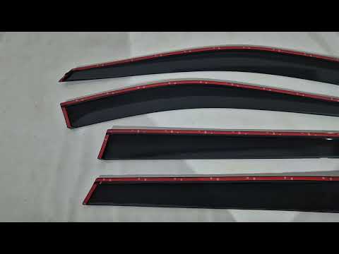 Window deflectors with chrome trim (4 pcs, HIC) for Nissan X-trail T33/Rogue 2022- - video 1