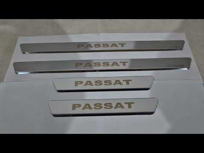 Carmos V1 Stainless Steel Door Sill Protectors (4 pcs) for Volkswagen Passat B8 2015-2023 - video 1