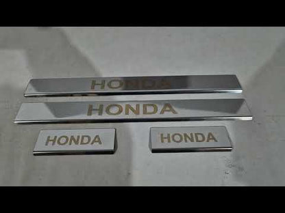 Carmos Door Sill Protectors (4 pcs, Stainless Steel) for Honda CRV 2007-2011 - video 1