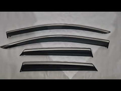 Window Deflectors with Chrome Trim Niken Luxury (4 pcs) for Renault Captur 2013-2019 - video 1