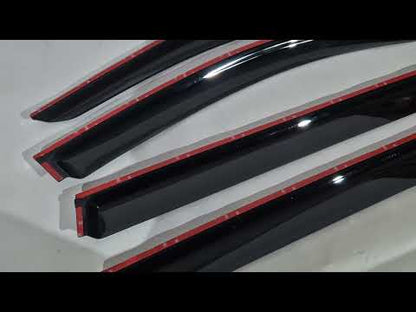 Window deflectors with chrome trim Allspace LWB (4 pcs, HIC) for Volkswagen Tiguan 2016-2023 - video 1