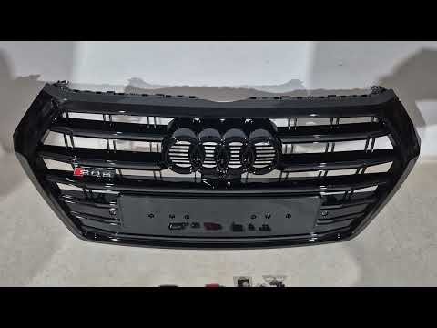 Front Grille SQ-Style (2017-2020, black) for Audi Q5 2017-2025 - video 1