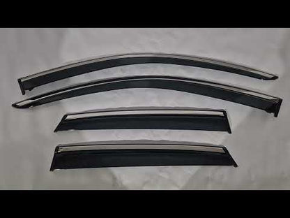 Window Deflectors with Chrome Trim Niken Luxury (4 pcs) for Audi Q3 2019- - video 1