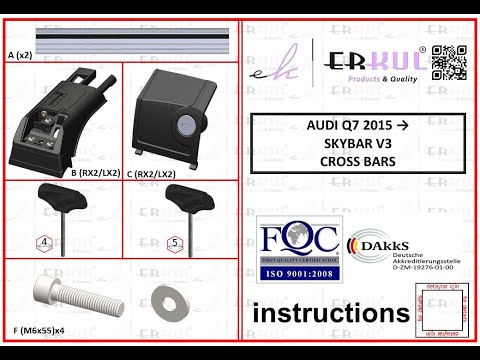 Roof rack (cross bars) for integrated roof rails Skybar V2 120 cm (set of 2) for Suzuki Vitara 2015- - video 1