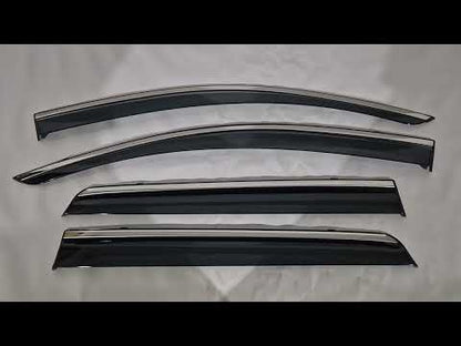 Window Deflectors with Chrome Trim Niken Luxury (4 pcs) for Dodge Journey 2008-2020 - video 1