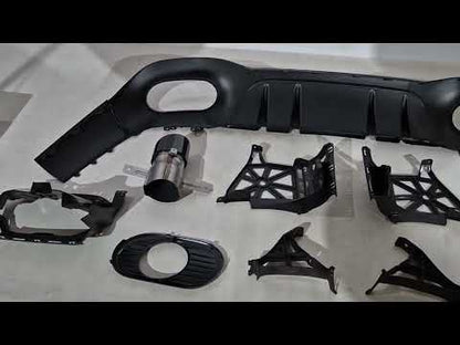 Rear diffuser with exhaust tips (Design A35 SD) for Mercedes A-сlass W177 2018- - video 1