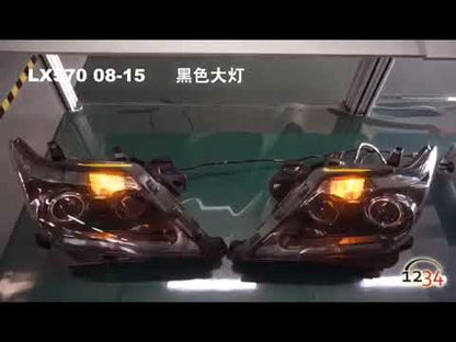 Headlights 2012-2016 (Supercharger, 2 pcs) for Lexus LX570/450d 2008-2022 - video 2
