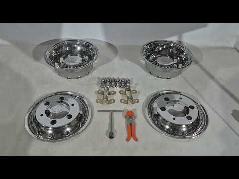 Stainless Steel Wheel Covers OEM (2-ring, 4 pcs) for Iveco Daily 2014- - video 1