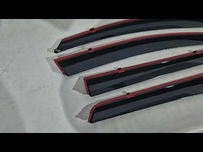 Window Deflectors with Chrome Trim Niken Luxury (4 pcs) for Nissan Qashqai 2007-2010 - video 1