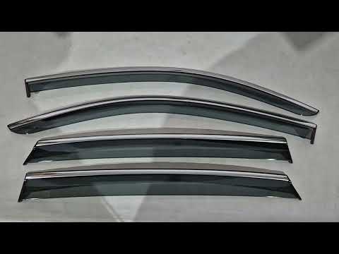 Window Deflectors with Chrome Trim Niken Luxury (4 pcs) for Mercedes EQC 2019-2023 - video 1