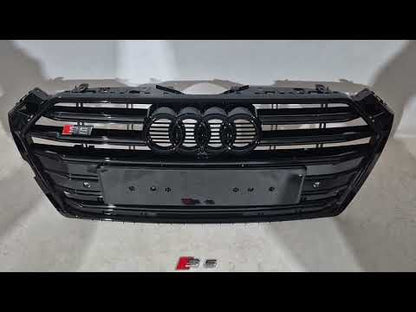 Front Grille S-Style (2016-2019, black) for Audi A5 2016-2025 - video 1