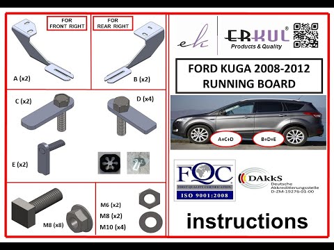 Side Steps BlackLine (2 pcs, Aluminum) for Ford Kuga 2008-2013 - video 2