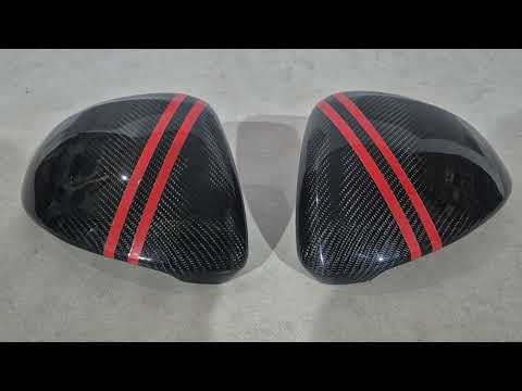 Mirror Covers (2018-2023, Carbon) for Porsche Cayenne 2018- - video 1