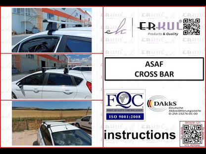 Roof bars for smooth roof (2 pcs, Asaf V4) for Skoda Superb 2001-2009 - video 4