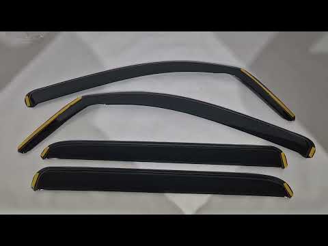 In-Channel Window Deflectors Niken Luxury (2014-2021, CrewMax/Crew Cab, 4 pcs) for Toyota Tundra 2007-2021 - video 1