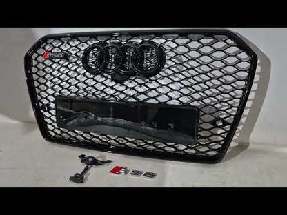 Front black grille RS-style (2014-2017) for Audi A6 C7 2011-2017 - video 1
