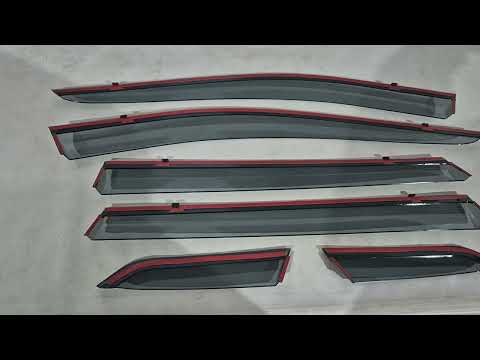 Window Deflectors with Chrome Trim Niken Luxury (6 pcs) for Nissan X-trail T32/Rogue 2014-2021 - video 1